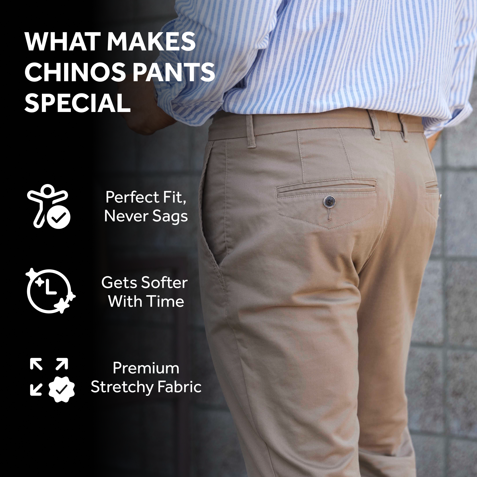 Feel Good Dark Khaki Chinos