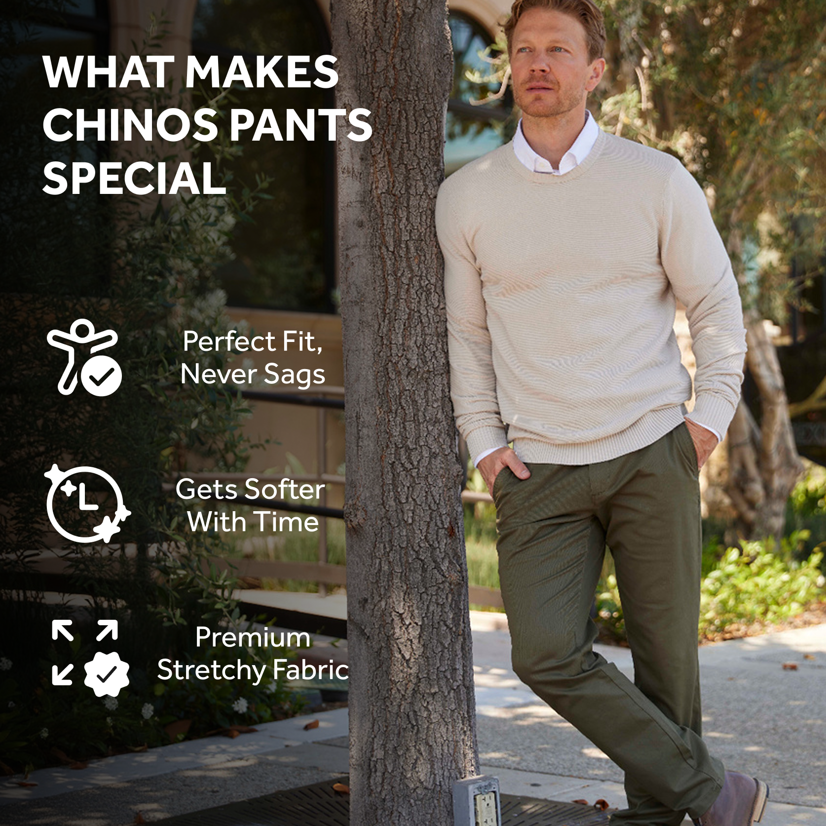 Feel Good Camo Olive Chinos