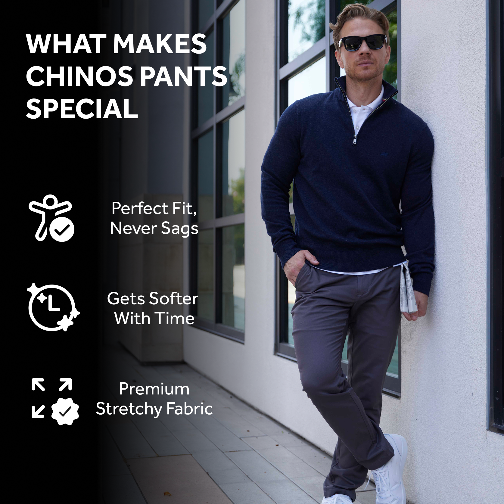 Feel Good Chinos in Ink Blue