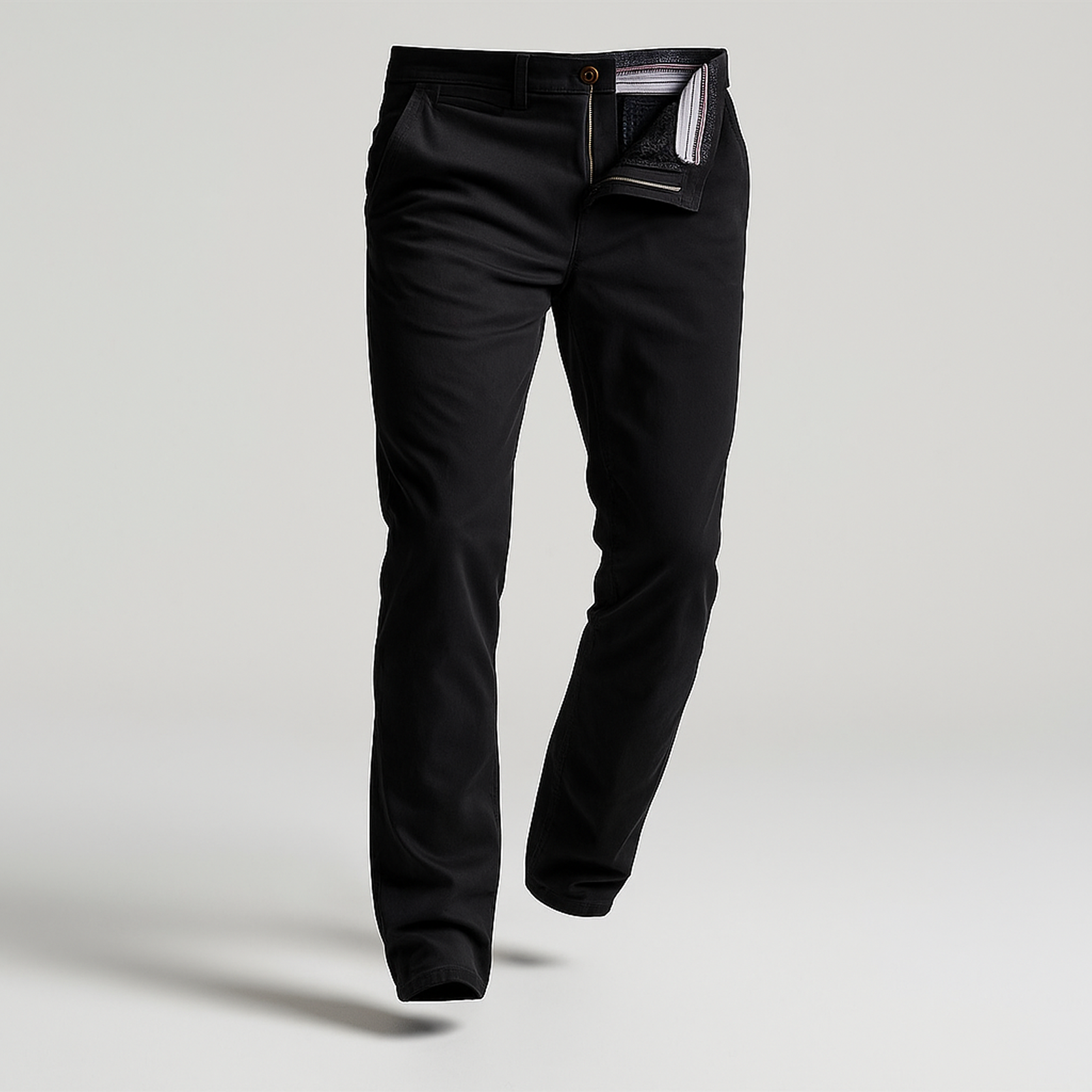 Feel Good Solid Black Chinos