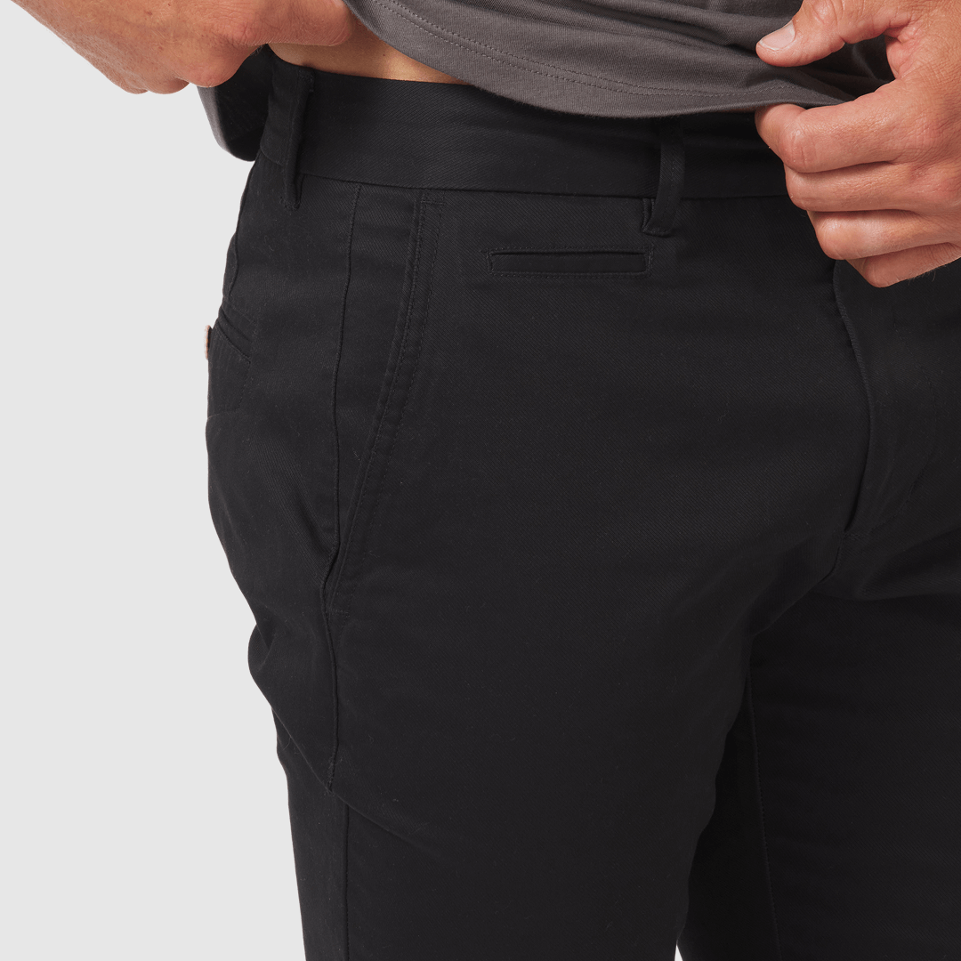 Feel Good Solid Black Chinos