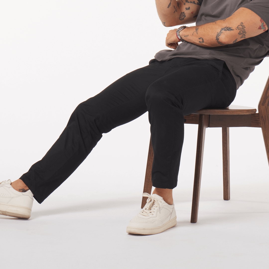 Feel Good Solid Black Chinos