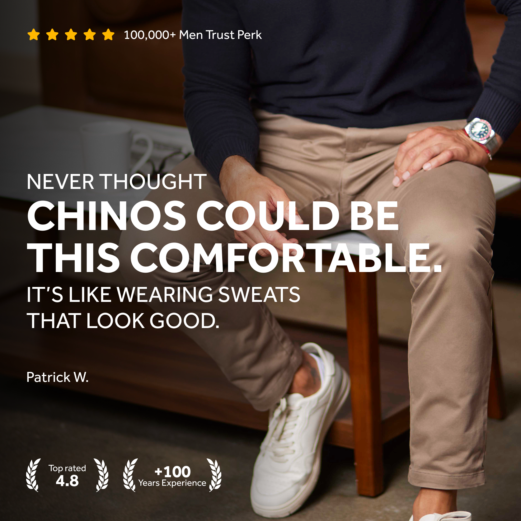 4 Pack Chinos:  Dark Khaki, Dark Khaki, Faded Black, Faded Black