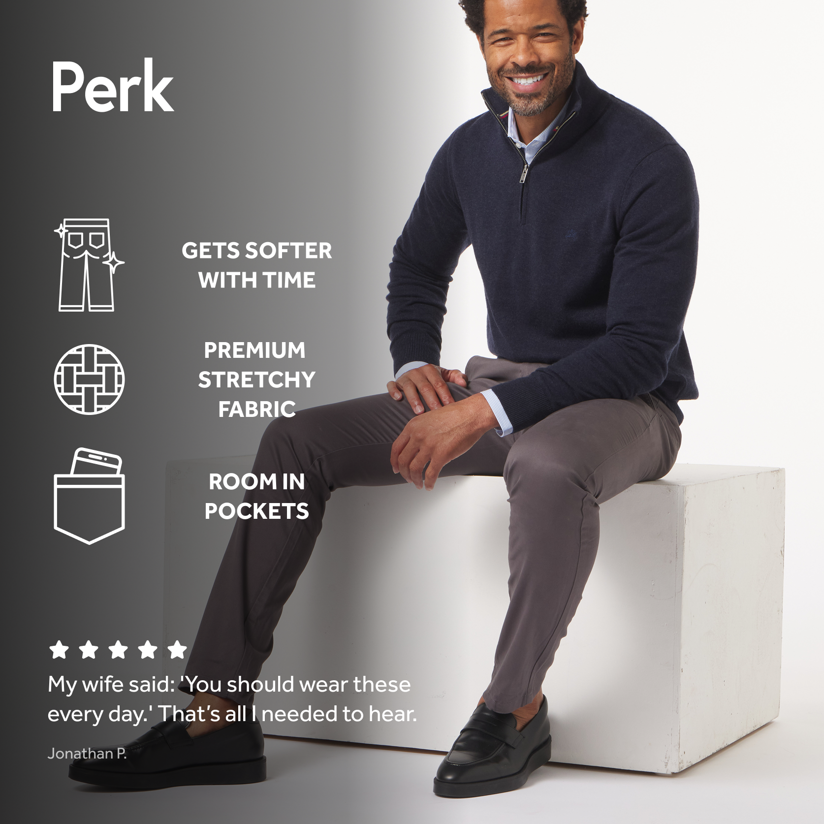 4 Pack Chinos:  Dark Khaki, Dark Khaki, Faded Black, Faded Black