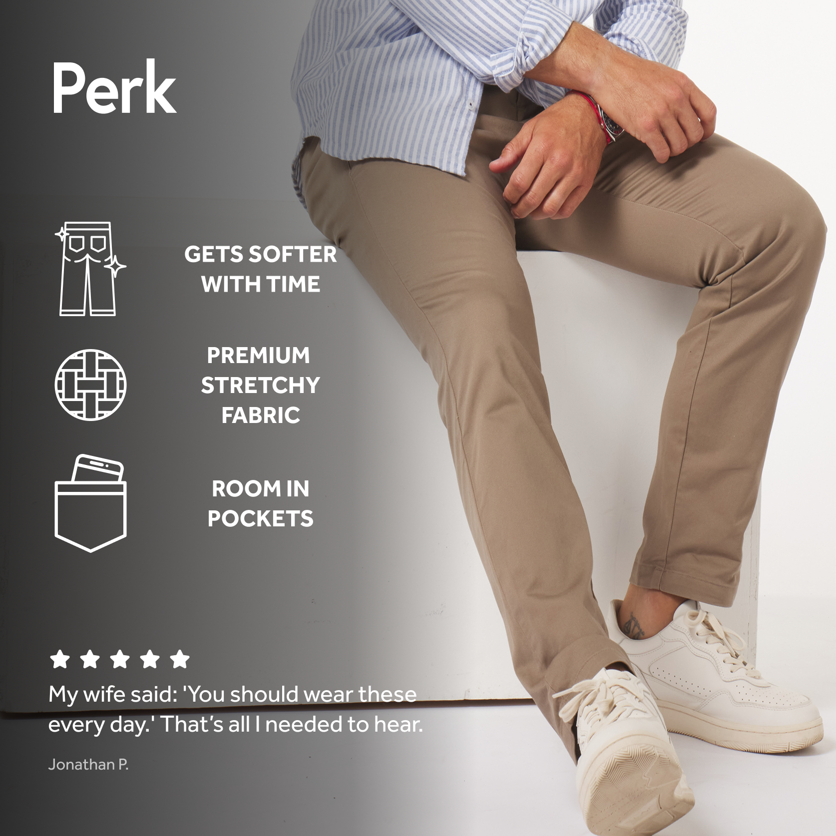4 Pack Chinos:  Light Khaki, Light Khaki, Dark Khaki, Dark Khaki