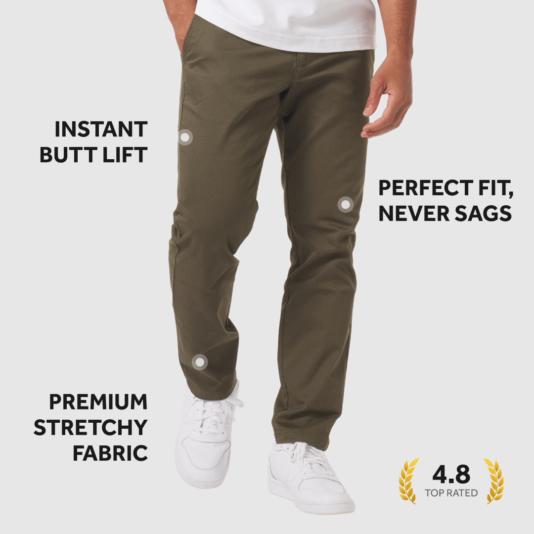 Feel Good Camo Olive Chinos