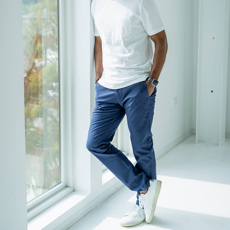 Buy Navy Ankle Length Stretch Chinos Online at Muftijeans