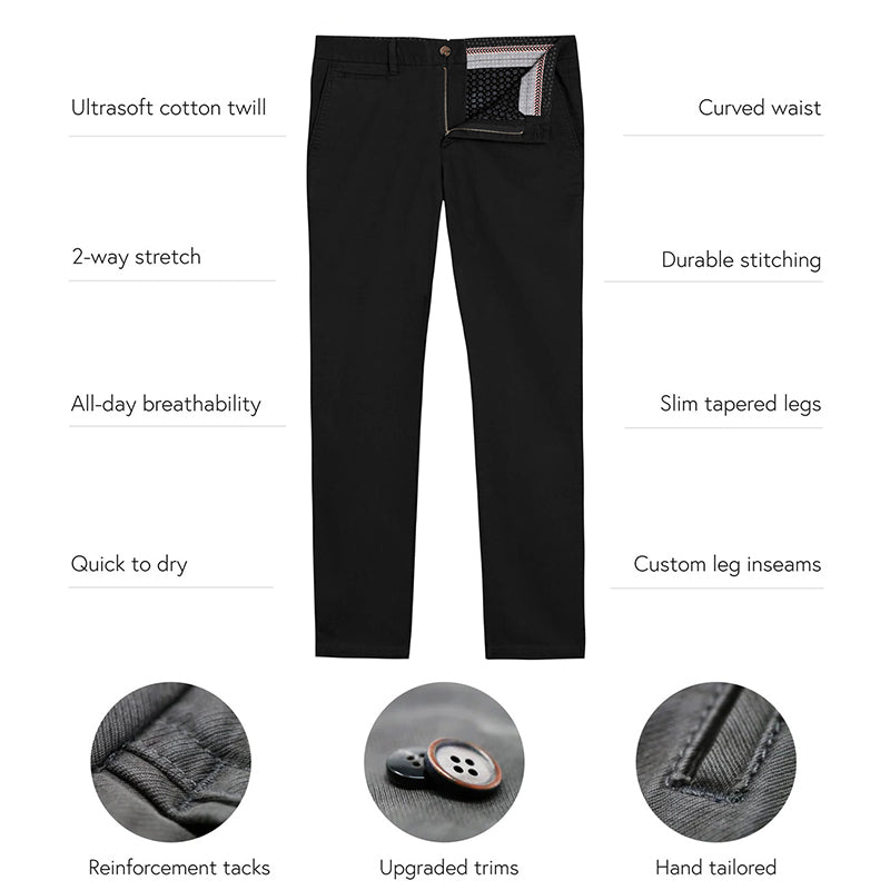 Feel Good Chinos in Solid Black